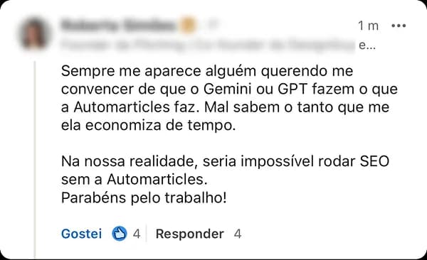 Roberta Simões: impossível rodar sem a Automarticles
