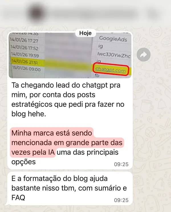 Vinícius: marca mencionada pela IA na maior parte das vezes