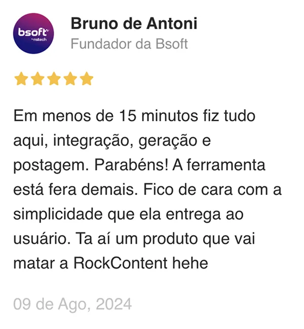 Bruno de Antoni, fundador da Bsoft: fez tudo em menos de 15 minutos, de cara com a simplicidade.