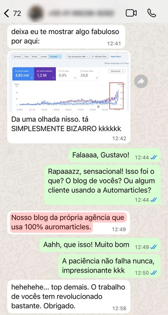 Crescimento do tráfego orgânico da agência