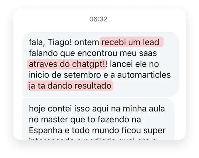 Lead que chegou pelo ChatGPT
