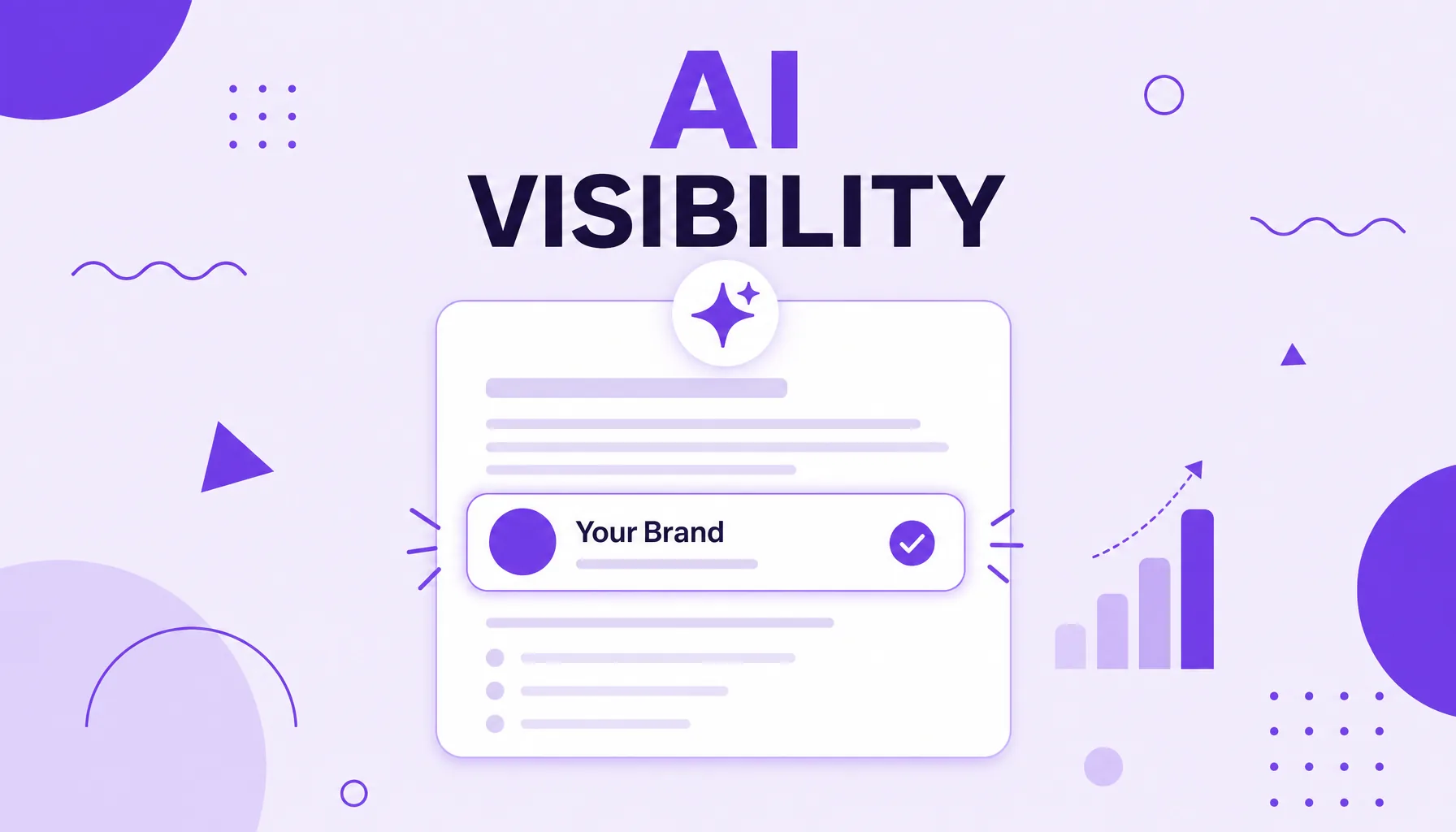 Illustration of a highlighted brand inside an AI answer with a gauge beside it, representing AI visibility.