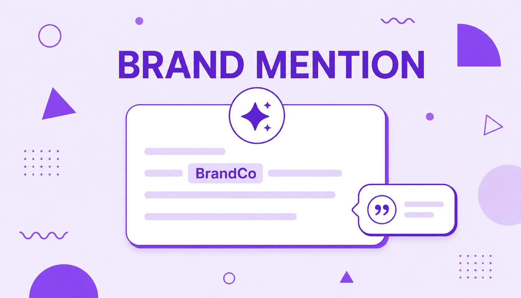Illustration of a brand name highlighted inside an AI answer, representing a brand mention.