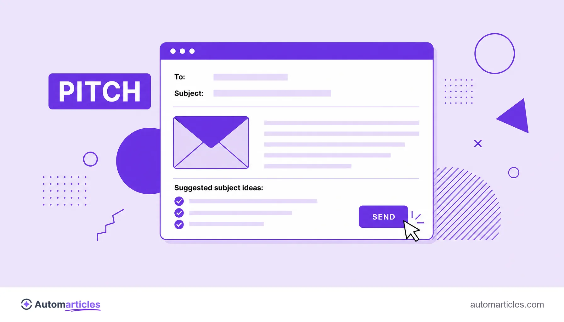 Ilustración de un correo de pitch personalizado con ideas de tema para proponer un guest post a un sitio.