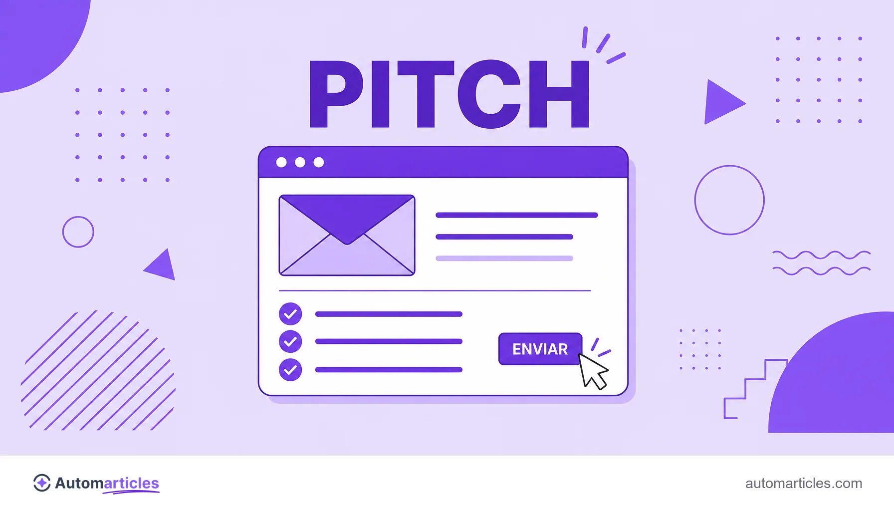 Ilustração de um e-mail de pitch personalizado com ideias de pauta para propor um guest post a um site.